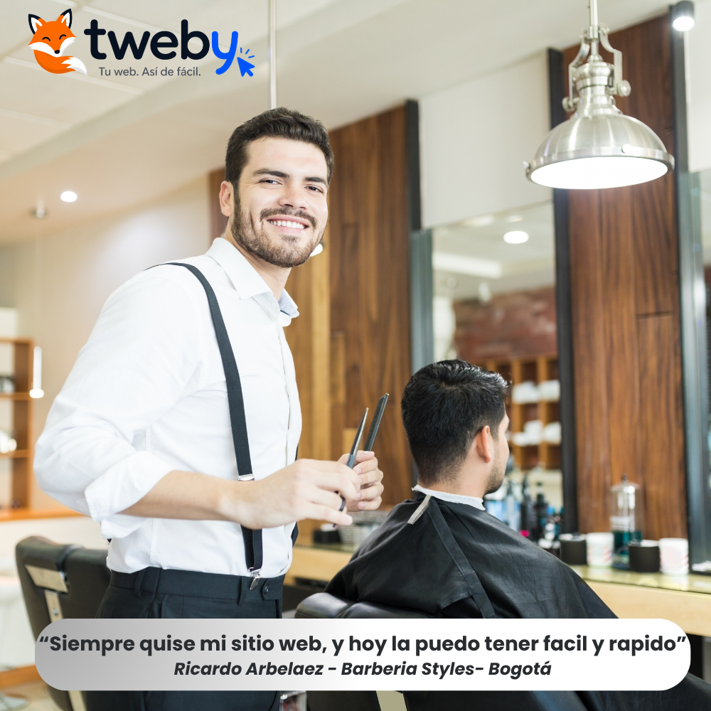 Empresario creando su sitio web con Tweby
